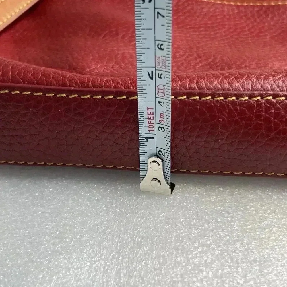 Dooney And‎ Bourke Dillen Letter Carrier Leather Crossbody Purse Burgundy